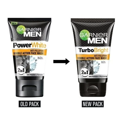 Garnier Men Turbo Bright Anti-Pollution Double Action Face Wash 100 gm