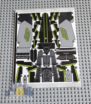 Lego Technic AUFKLEBERBOGEN 1 für Set 42214 Lamborghini Revuelto Supersportwagen