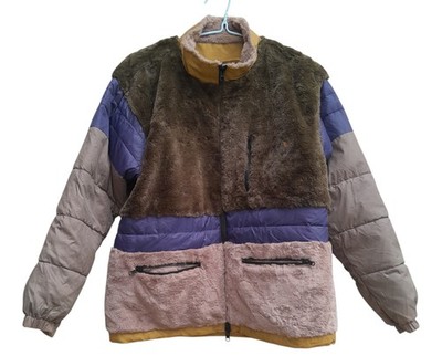 Go Slow Caravan Reversible Jacket Mens 1 S Boa Fleece Puffer Mustard Gorpcore