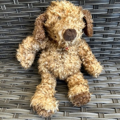 GUND Puppy Dog Plush JED 5354 Shaggy Brown Animal 13'' Red Bandana