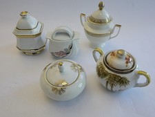 Collection 5 porcelain sugar pots with lid, Bavaria, Hertel Jacob, Winterling