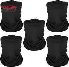 5 Pack Neck Gaiter Face Cover for UV Sun Protection, Dustproof Breathable Coolin