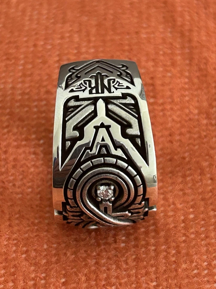 Night Rider Aeonian Infinity Sterling Silver Ring Size 10 SS 925 Moissanite - Image 3 of 4