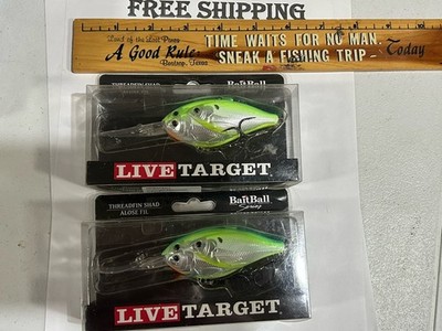 LOT OF 2 Live Target Bait Ball METALLIC CITRUR SHAD  (16ft) TDD80 Crankbaits NOS