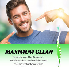 Extra Firm Toothbrush, Hard Bristle Toothbrush Set for Adults or Smokers Trav...