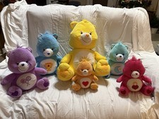 Vintage Lot of 6 NANCO Sitting Plush Care Bears 2003-2007 Stuffed Animals w Tags