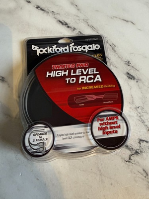 #ad Rockford Fosgate RFIF2SW Twisted Pair High Level Speaker to RCA Adapter New $16.99