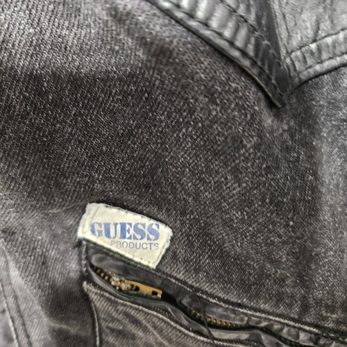 Guess Vintage Bomber Jacket Mens M Georges Marciano 80's Denim Jacket - Picture 8 of 9