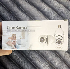 Smart Camera Wi Fi Light Bulb Security Camera, Color Night Vision, Indoor, White