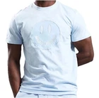 Weekend Offender Shibuya Smiley Face T-Shirt Ocean Blue Mens UK 3XL New