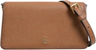 Tory Burch Womens Moose Brown Emerson Leather Mini Crossbody Bag Purse, TB-081