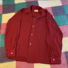 Vintage 50  s/60  s plaid Arrow Loop Collar Shirt