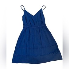 Royal Blue V-Neck Spaghetti Strap Knee-Length Sundress XS ABOUND