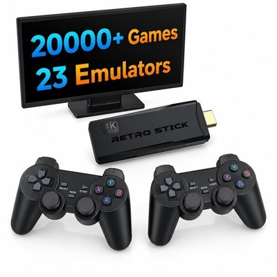 4K HDMI Retro Gaming Console for TV - 20000 Games, 23 Emulators, Plug & Play