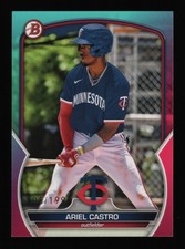 2023 Bowman Draft Ariel Castro Prospect Aqua/Pink Gradient #/199 Twins