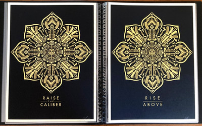 Shepard Fairey RAISE THE CALIBER x RISE ABOVE Print Set 2015 Signed & #AP - OBEY