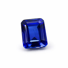 AAA Flawless 13 Ct Natural Blue Sapphire Emerald Cut Certified Loose Gemstone