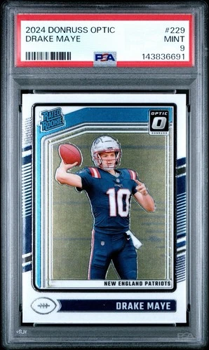 Drake Maye 2024 Panini Donruss Optic #229 Rated Rookie PSA 9 PATRIOTS (A)