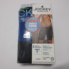 New Jockey Active Microfiber 8" Boxer Briefs 3 Pack Blue Mens Large L Cool Pouch