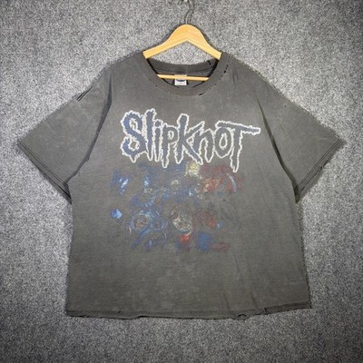 Vintage Slipknot Shirt Mens 2XL Black 90s Iowa Era Faded Band Tee RARE Thrashed