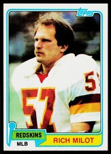 Rich Milot, 1981 Topps, #4, Washington Redskins,