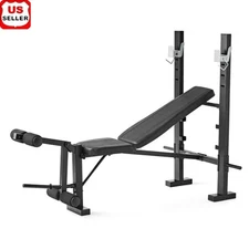 Adjustable Weight Bench Leg Press Combo Home Gym Strength Training Fitness New