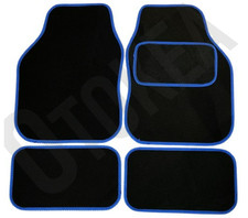 Fits VAUXHALL AGILA - 4PC UNIVERSAL NON-SLIP CAR FLOOR MATS BLUE BINDING