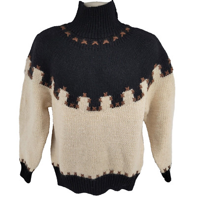 ESPRIT Sport Vintage 100% Wool Womens Turtleneck Sweater Size M Heavyweight