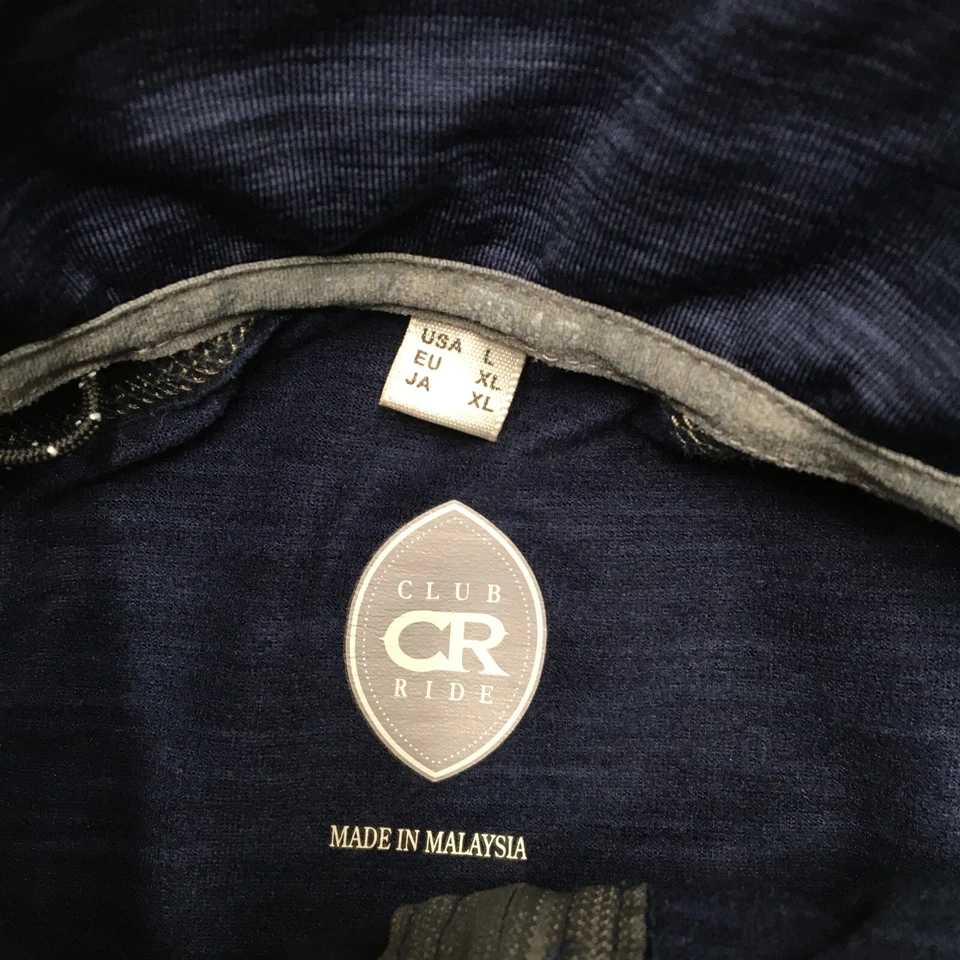 Club Ride Cycling 1/4 Zip Mens Large L Blue Pullover Performance Stretch Pockets - Image 4 of 4