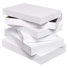 Practical,Minimalistic,White Gift Boxes with Lids for Christmas and All Holidays