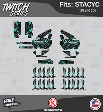 Graphics Kit for STACYC 18E 20E Electric Bike (All Years) Twitch-teal