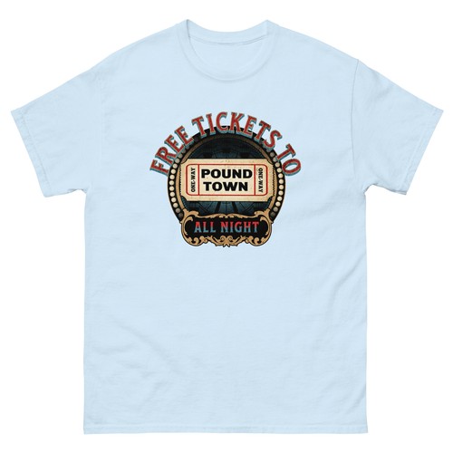 FUNNY FREE TICKETS TO POUNDTOWN VINTAGE CARNIVAL COLLEGE Men's classic tee - Picture 5 of 6