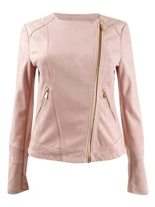 blush faux suede jacket