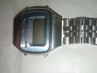 orient quartz watch vintage alarm chronograph 741104-40 ca Japan