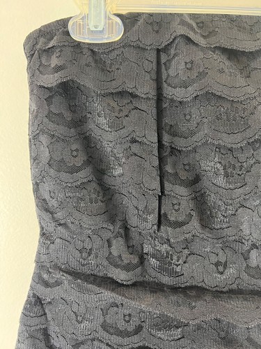 NWT XXI Los Angeles Black Lacy Strapless Lined Dress SZ S - Picture 2 of 6