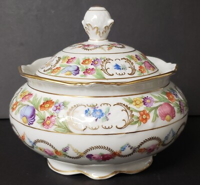 Schumann Empress Dresden Flowers Covered Bowl | eBay