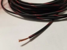 50 feet  AUTOMOTIVE PRIMARY WIRE 16 AWG HIGH TEMP GXL WIRE BLACK W/ RED STRIPE
