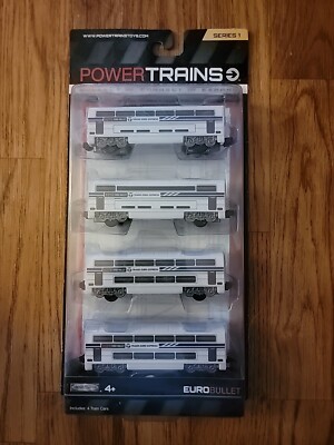 Jakks Pacific Power Trains Series 1 Euro Bullet 4 Train Cars New 2012