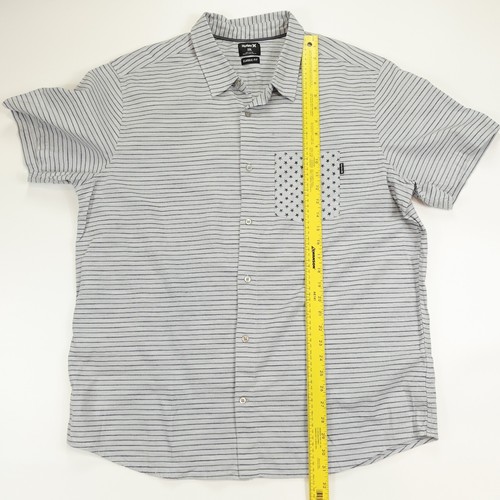 Hurley Short Sleeve Button Down Shirt Stars Stripes Blue Mens Size XXL - Picture 7 of 13