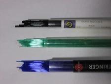90 COE STRINGER/NOODLE PACK: BULLSEYE & UROBOROS LT GREEN, BLUE, + BLACK - PK 8