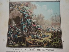 DESFONTAINES GRAVURE XVIII COULEUR PRISE MESSINA SICILIA ITALIA LOUIS XIV 1789