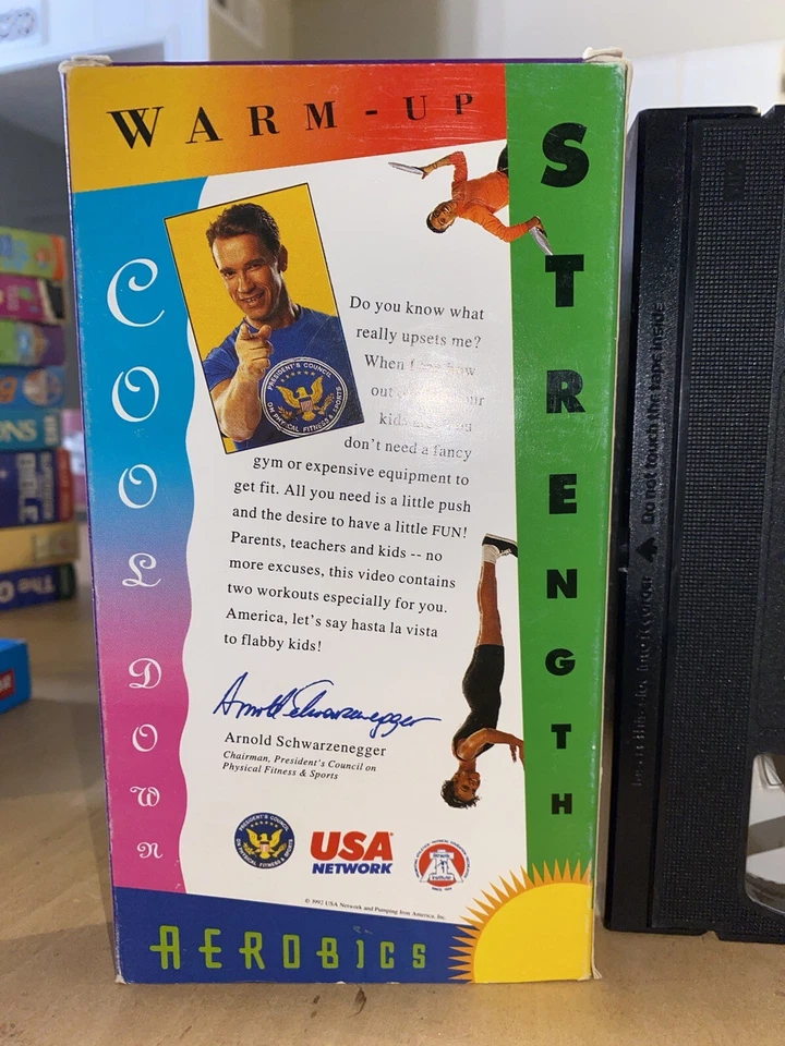 Arnold Schwarzenegger Fitness Workout Exercise VHS Tape 1992, Kids Vtg Media HTF - Image 3 of 4