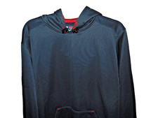 Fila Sport Fleece Hoodie Sweatshirt Charcoal Grey Red Size XL C