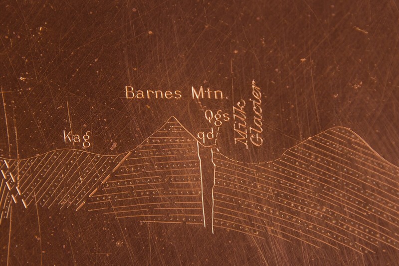 Rare USGS Copper Printing Plate – Alaska Railroad Belt / Girdwood District 1933