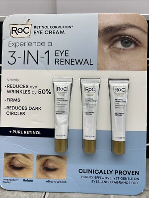 Roc retinol correxion eye cream 3 In 1  Eye Renewal Visibly Reduces Eye Wrinkles