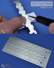 AW-223 Scribing Templates, 1pc Etched Sheet Model Tools Accessory