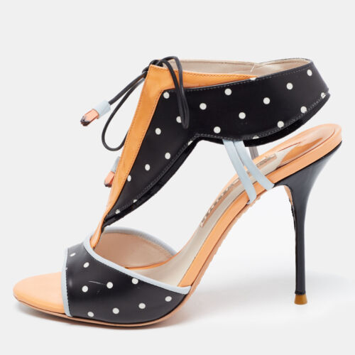 Sophia Webster Tricolor Polka Dot Leather and Patent Leilou Sandals Size 38 - Picture 1 of 9