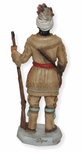Indianerfigur Häuptling Tahchee H 17 cm stehend mit Tasche und Gewehr in Hand - Bild 4 von 5