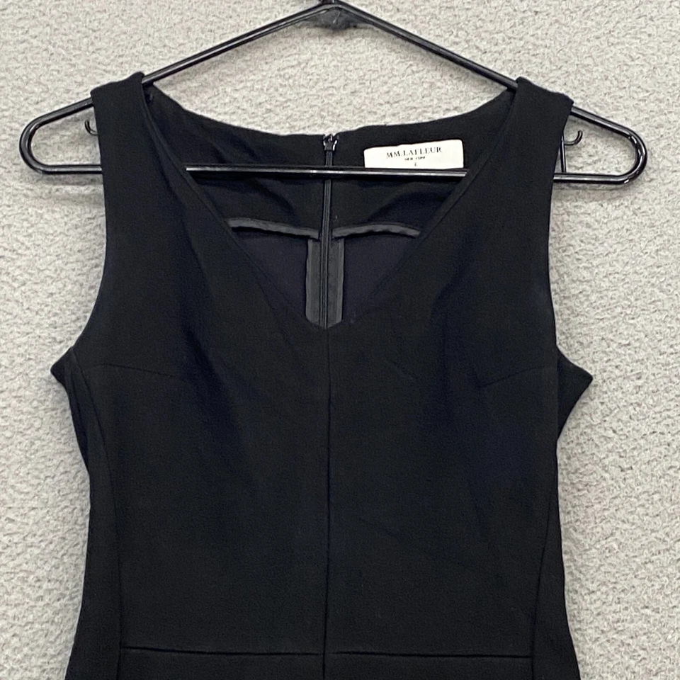 MM Lafleur 连衣裙女式 2 黑色工作办公室紧身 V 领弹力 — 第 2/4 张图片