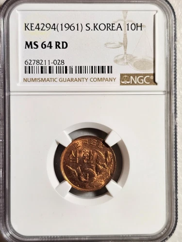 South Korea 10 Hwan 1961 NGC MS 64 RD